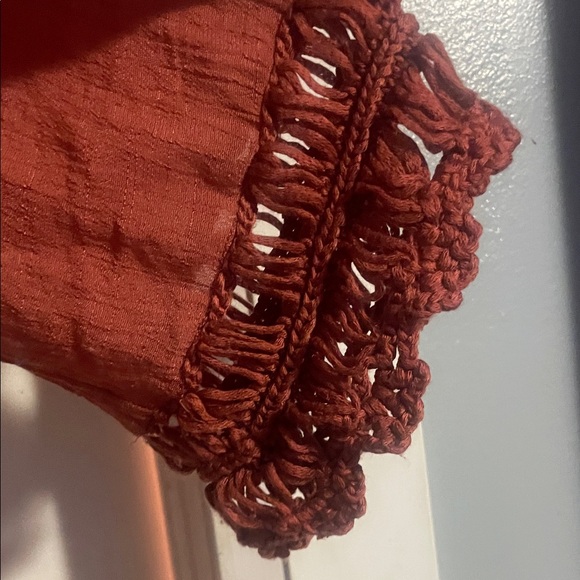 Rust Fringe Open-Front Cardigan - Picture 4 of 7